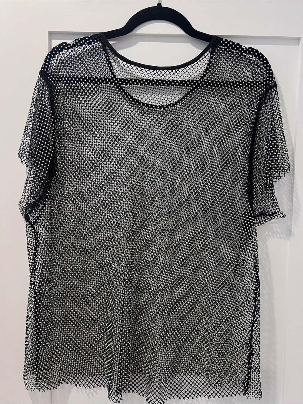 Bedazzled Mesh Boxy Crop Top - Picture 3 of 7